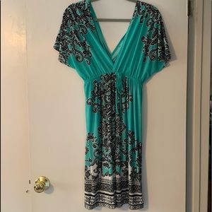 XL Turquoise & Black Coverup